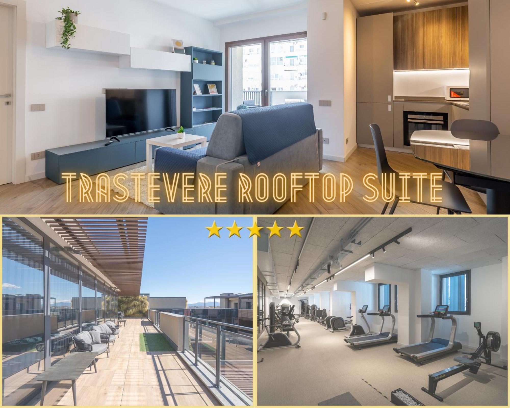 Aurealiving - Trastevere Suite With Rooftop & Gym, Your Place In Roma Exterior foto
